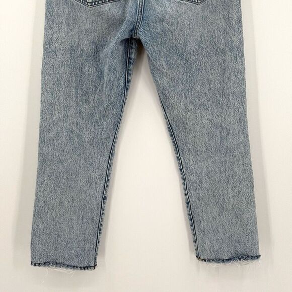 Frame Le Piper High Waist Crop Straight Leg Distressed Clash Mend Jean Women 27 - Picture 6 of 8